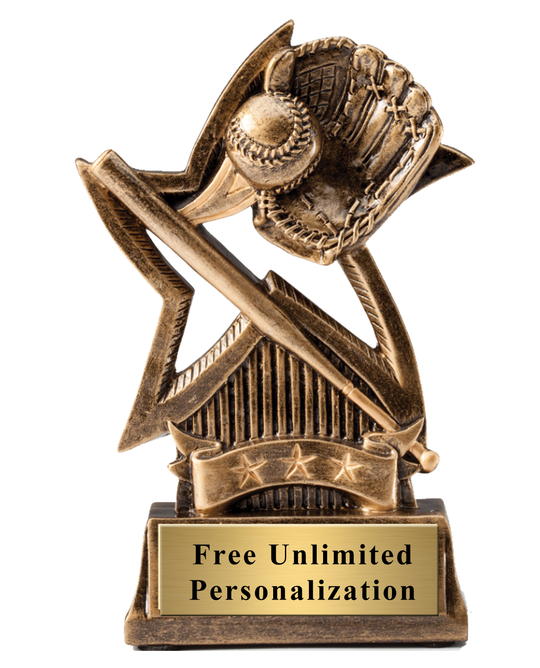 Sweeping Star Baseball Trophy