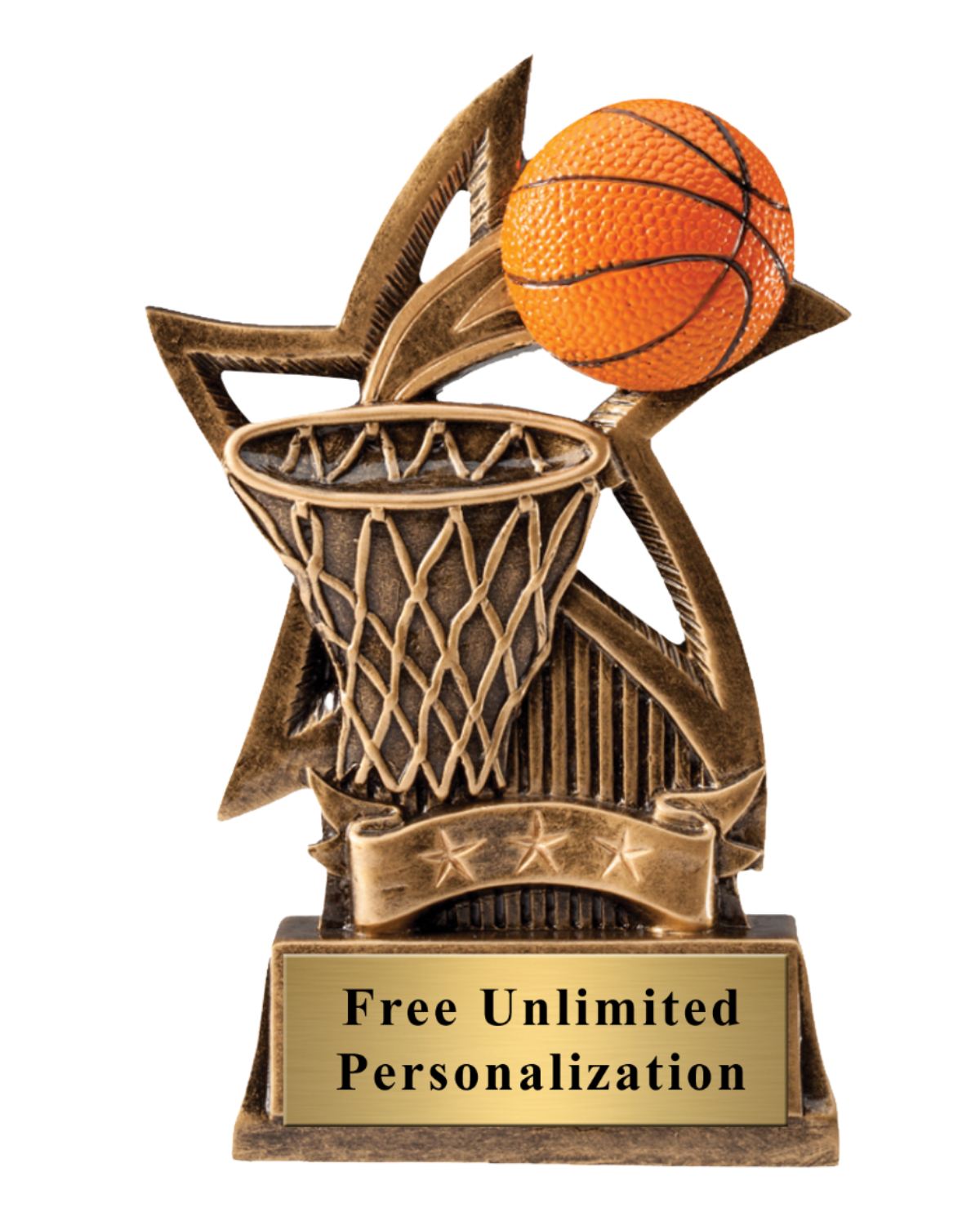 Sweeping Star Basketball Trophy