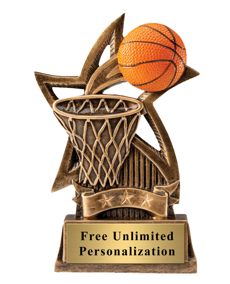 Sweeping Star Basketball Trophy