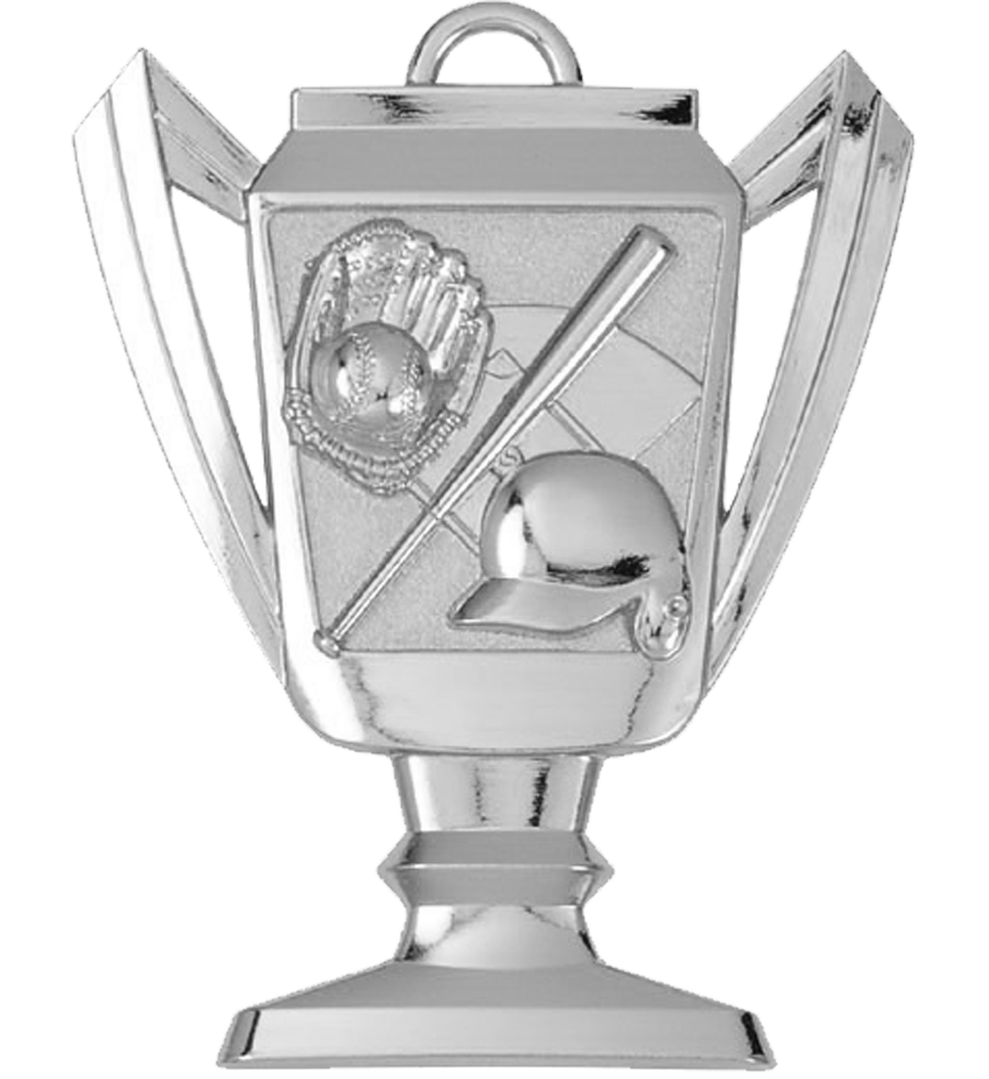 Silver Baseball Trophy Medal