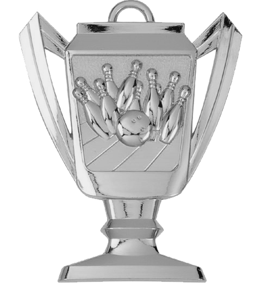 Silver Bowling Trophy Medal