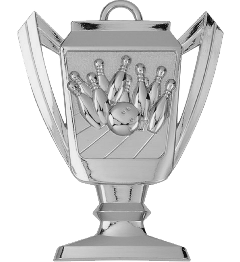 Silver Bowling Trophy Medal