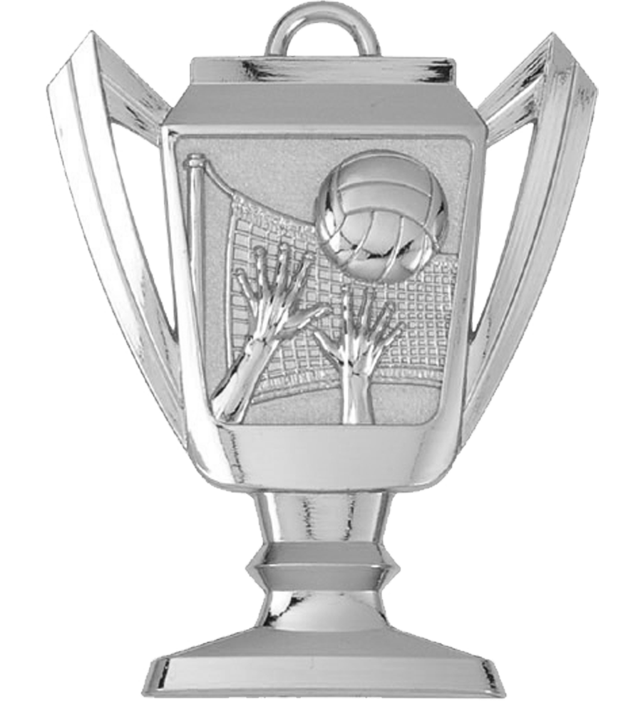 Silver Volleyball Trophy Medal