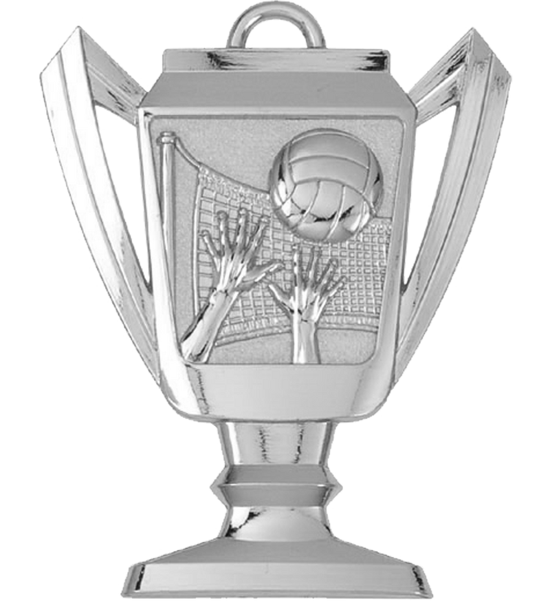 Silver Volleyball Trophy Medal