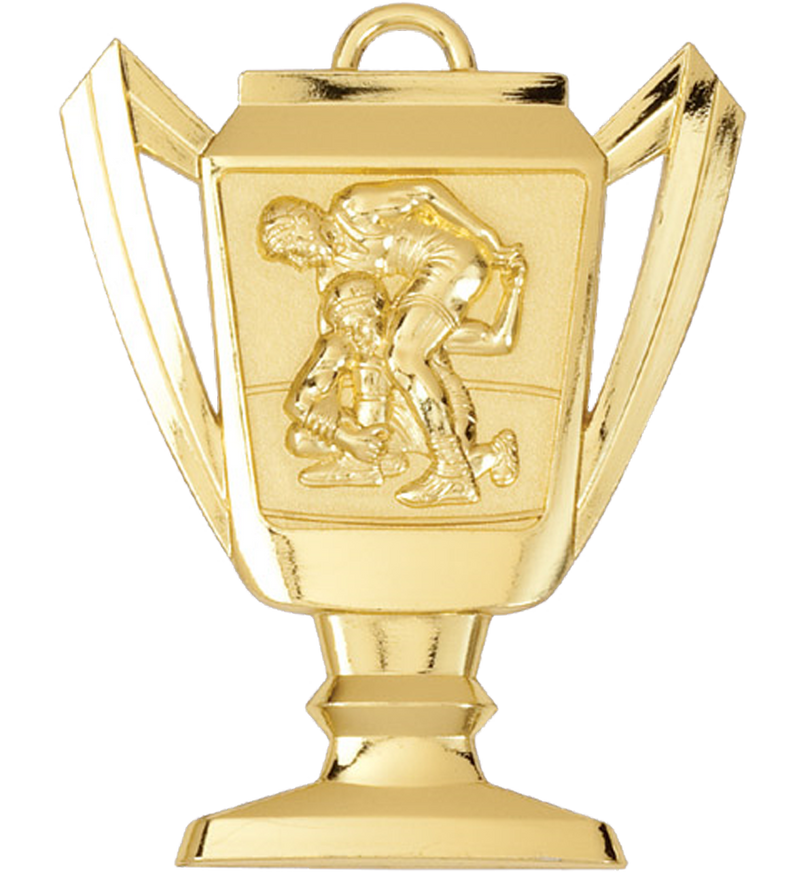 Gold Wrestling Trophy Medal