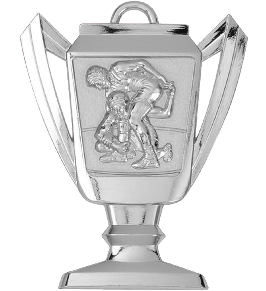 Silver Wrestling Trophy Medal