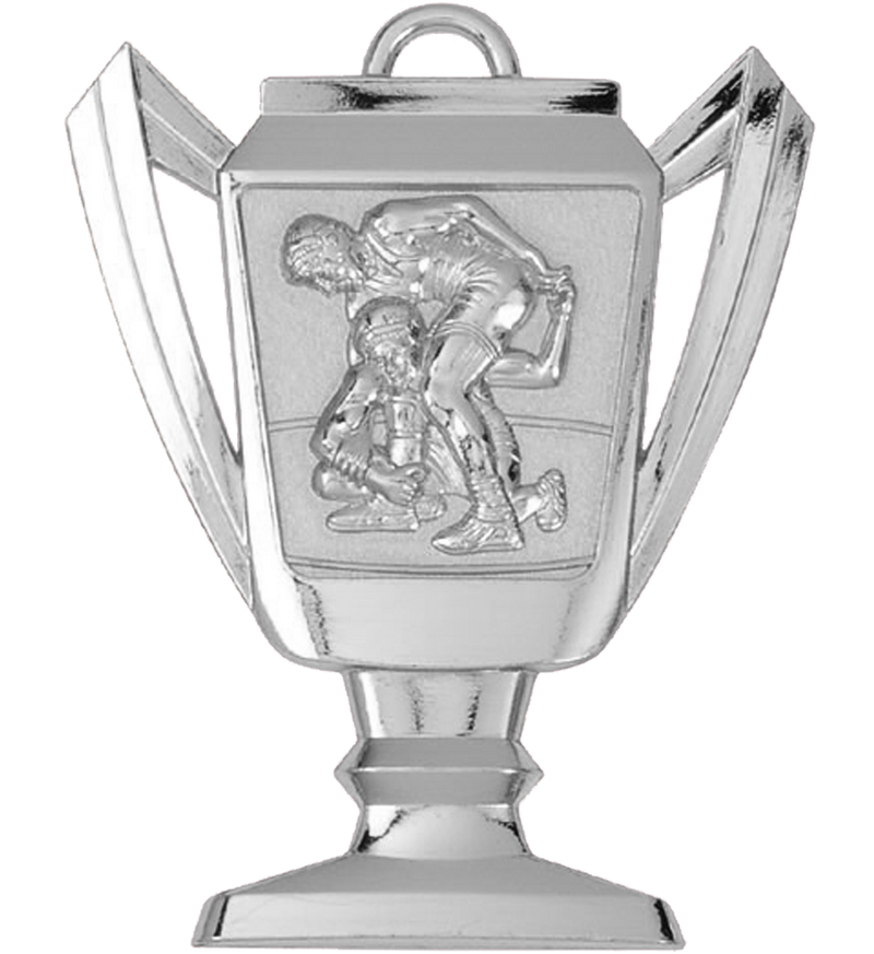 Silver Wrestling Trophy Medal