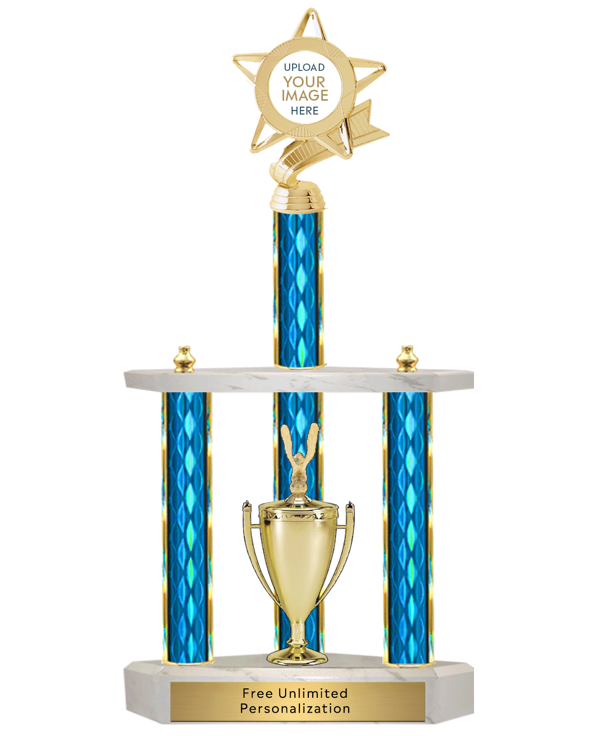 Custom Insert Trophy Three Post Giant Custom Insert Trophy