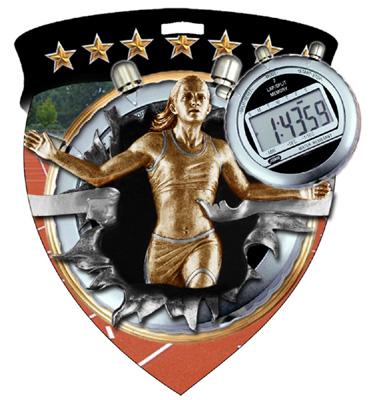 Female Track Color Shield Medal