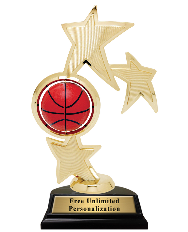 Triple Star Spin Basketball Trophy