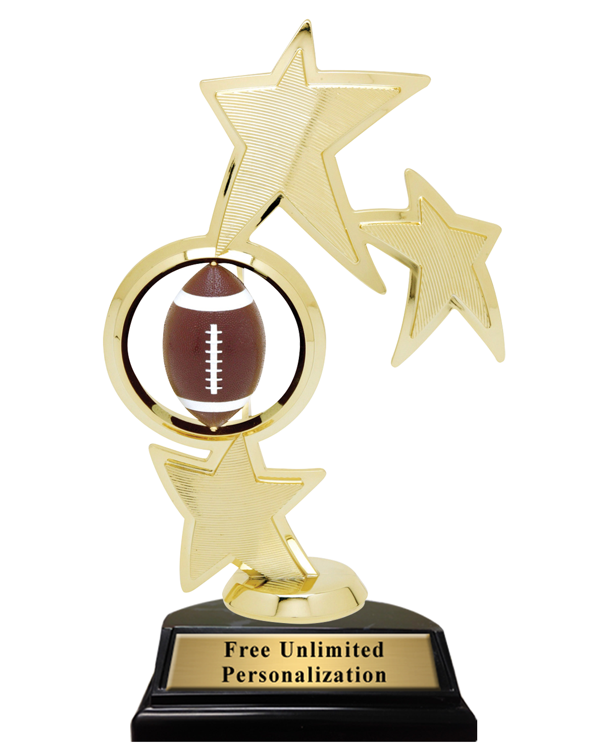 Triple Star Spin Football Trophy