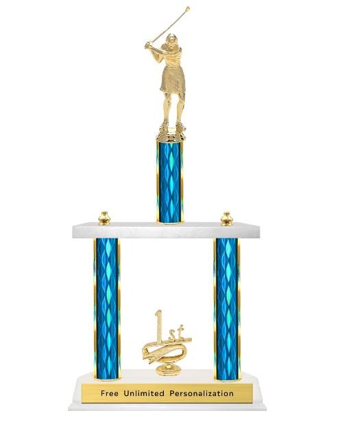 Two Tier Golf Trophy