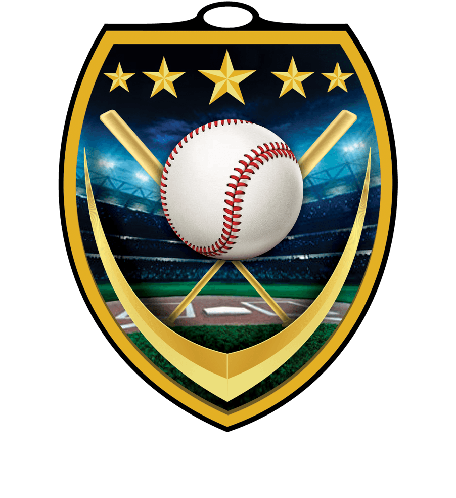 Vibraprint Baseball Shield Medal