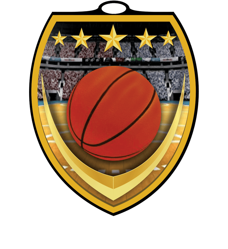 Vibraprint Basketball Shield Medal
