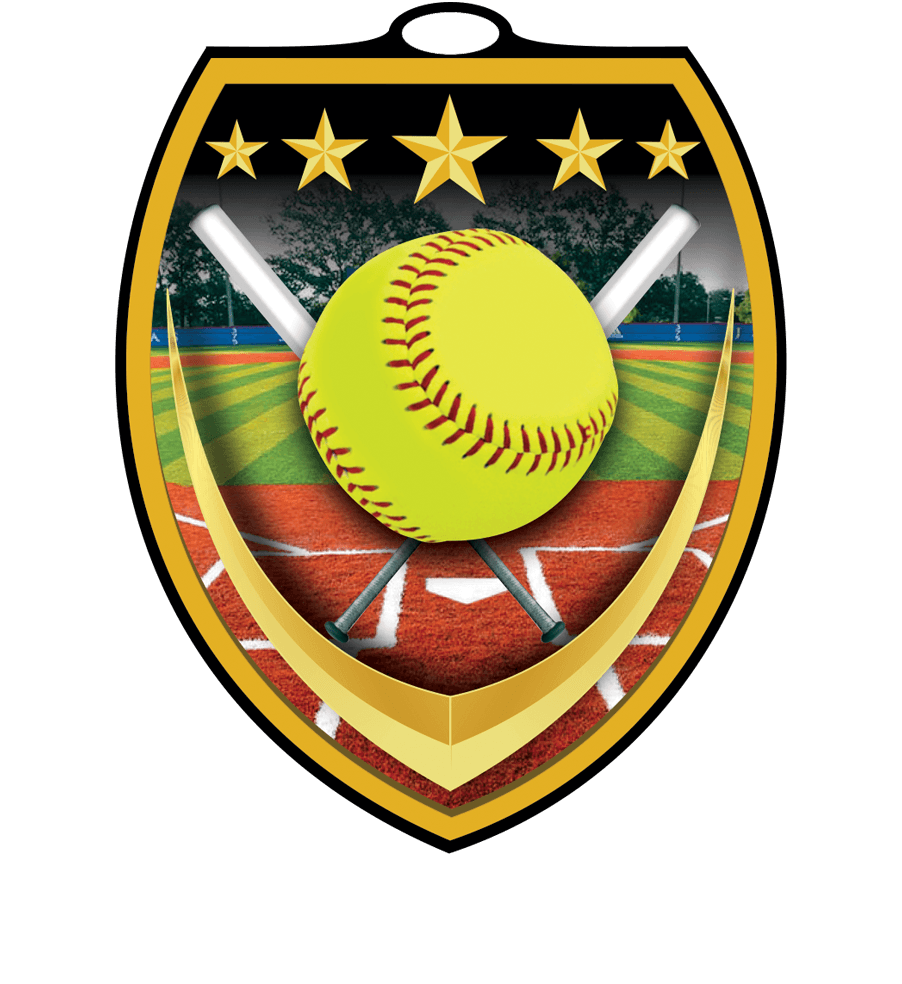 Vibraprint Softball Shield Medal