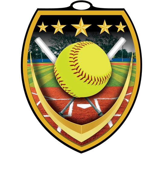 Vibraprint Softball Shield Medal