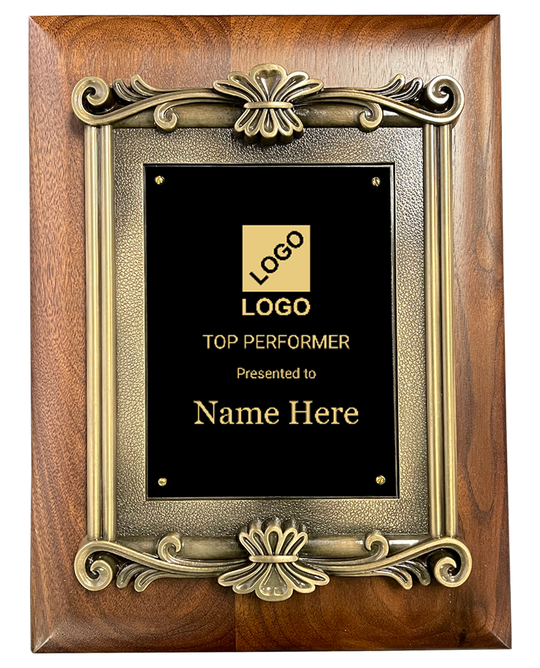 Walnut Wreath Frame Plaque