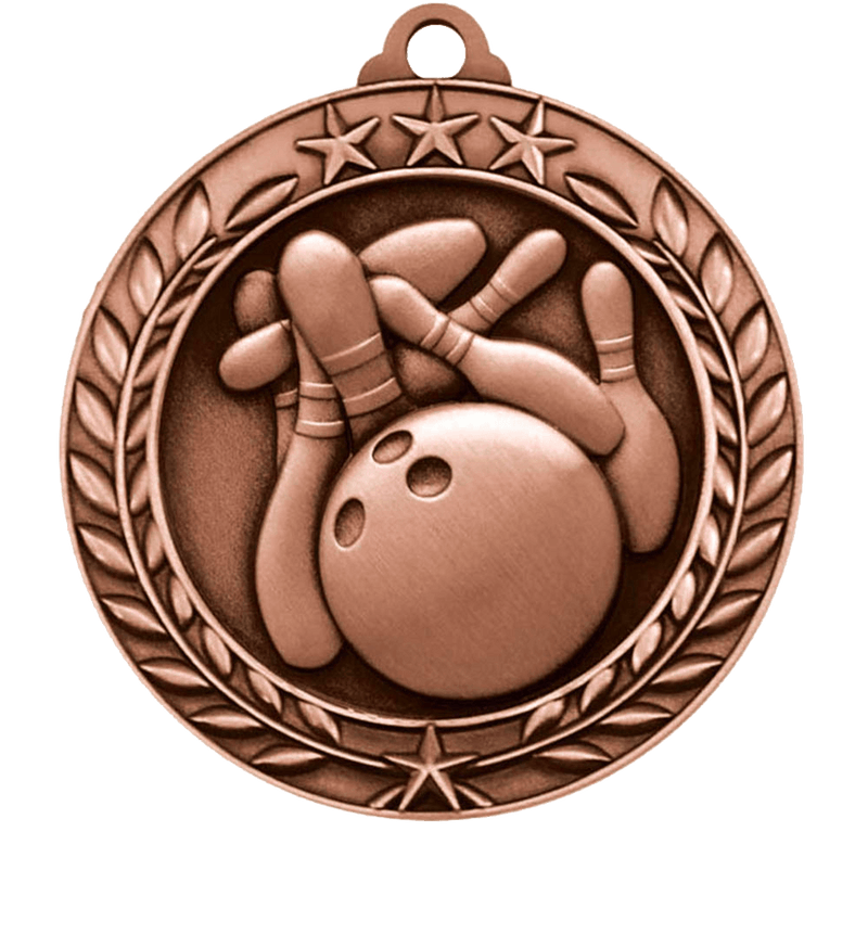 Bronze Small Star Wreath Bowling Medal