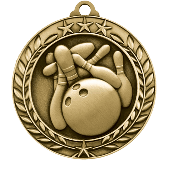 Small Star Wreath Bowling Medal
