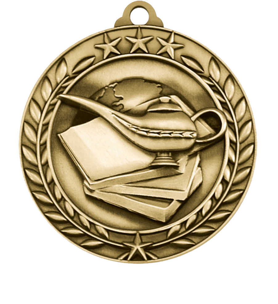 Gold Large Star Wreath Academic Medal