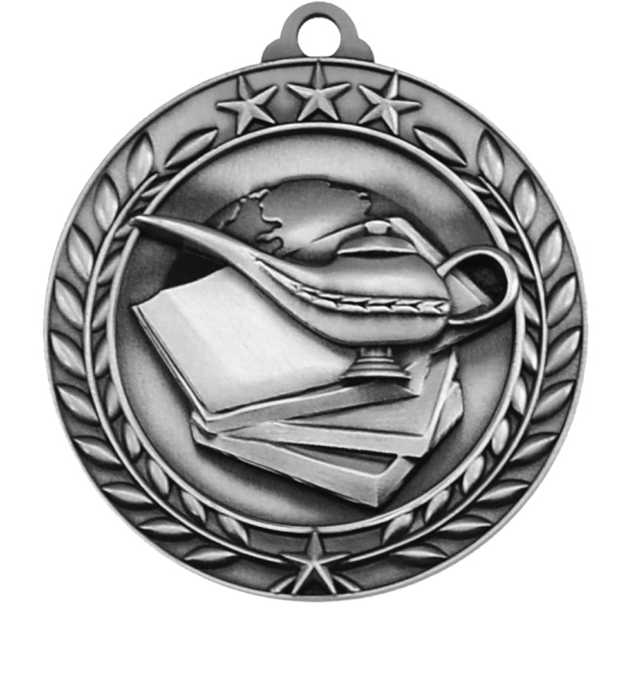 Silver Large Star Wreath Academic Medal