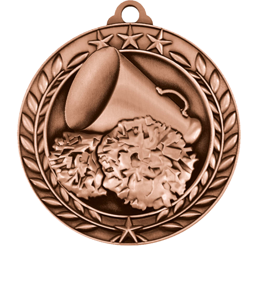 Bronze Small Star Wreath Cheerleading Medal