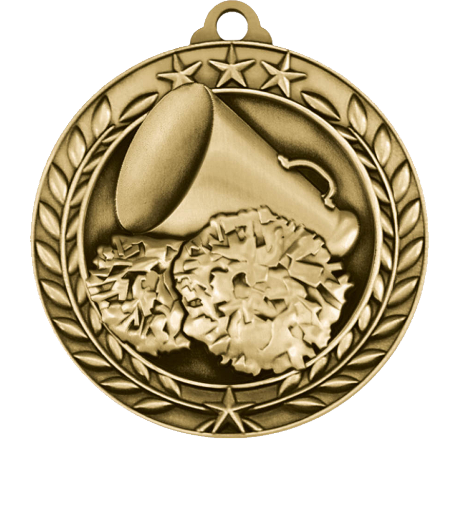 Gold Small Star Wreath Cheerleading Medal