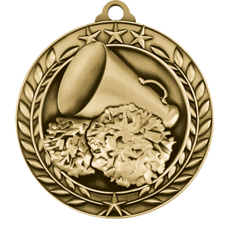 Gold Large Star Wreath Cheerleading Medal