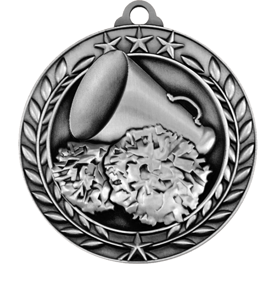 Silver Small Star Wreath Cheerleading Medal