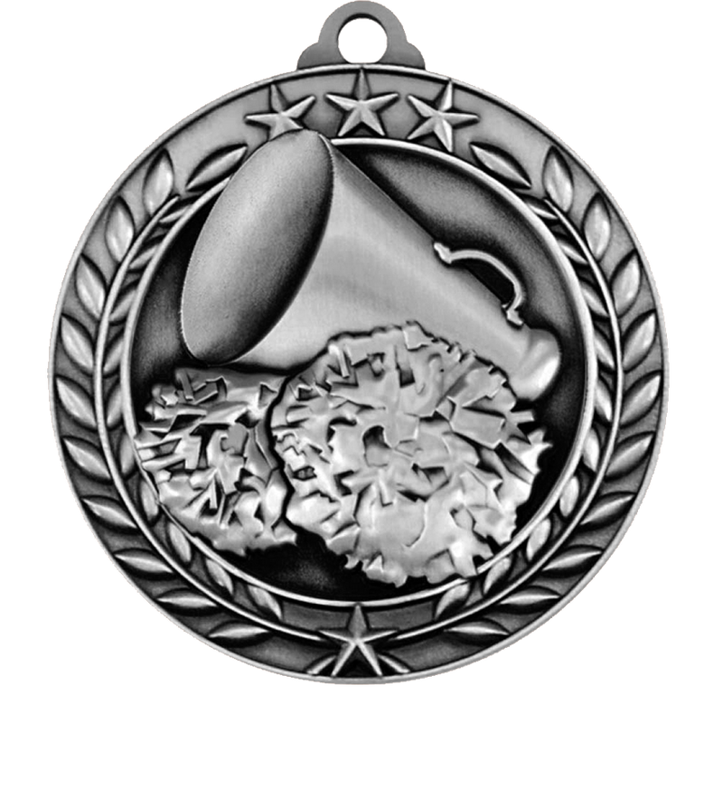 Silver Small Star Wreath Cheerleading Medal