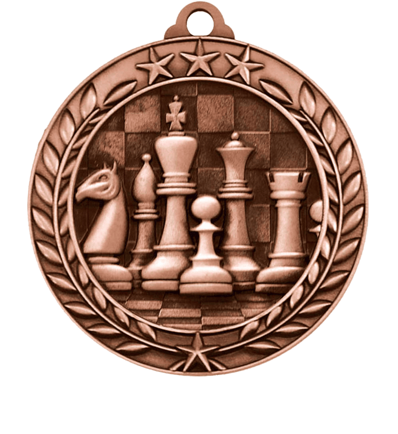 Bronze Large Star Wreath Chess Medal