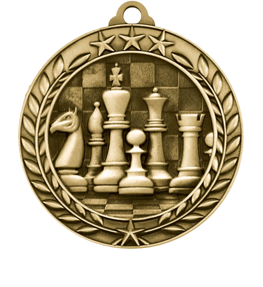 Gold Small Star Wreath Chess Medal