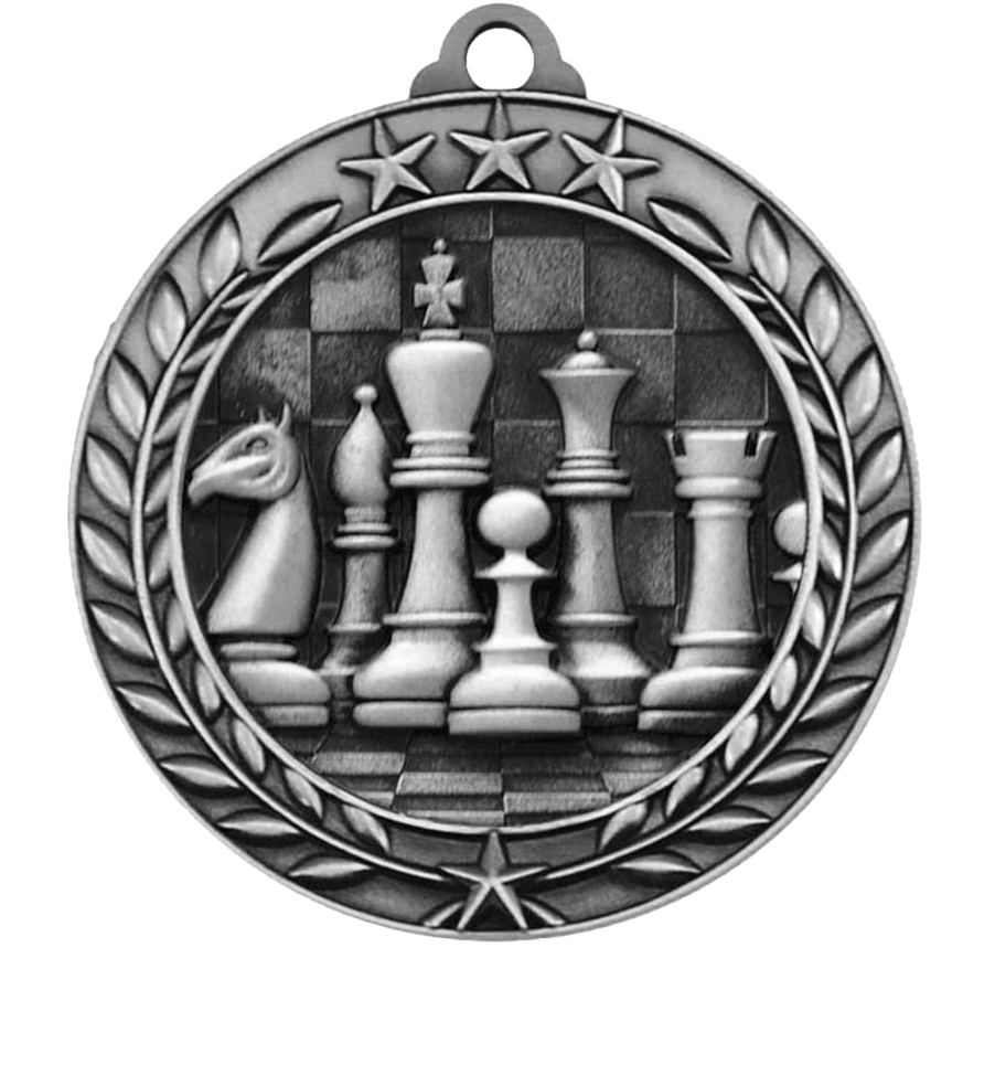 Silver Small Star Wreath Chess Medal