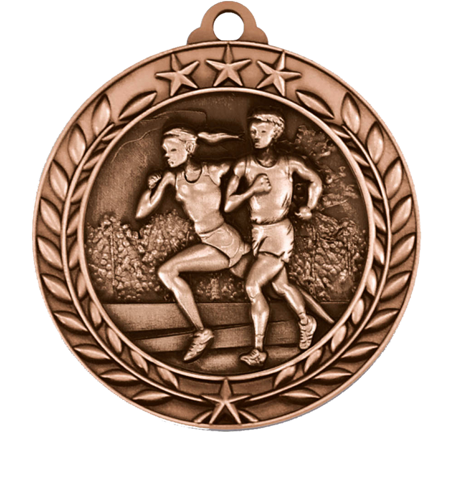 Bronze Small Star Wreath Cross Country Medal