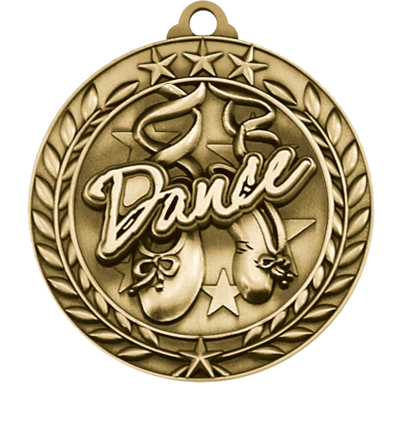 Gold Large Star Wreath Dance Medal
