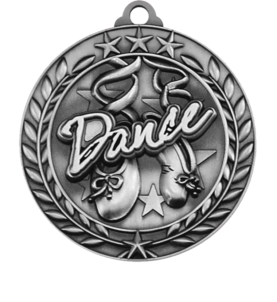 Silver Small Star Wreath Dance Medal