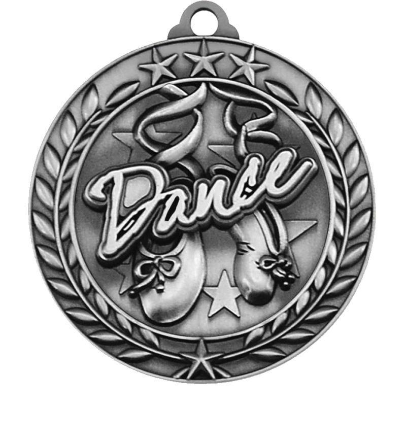 Silver Large Star Wreath Dance Medal
