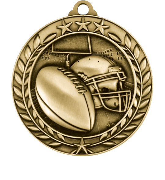 Large Star Wreath Football Medal