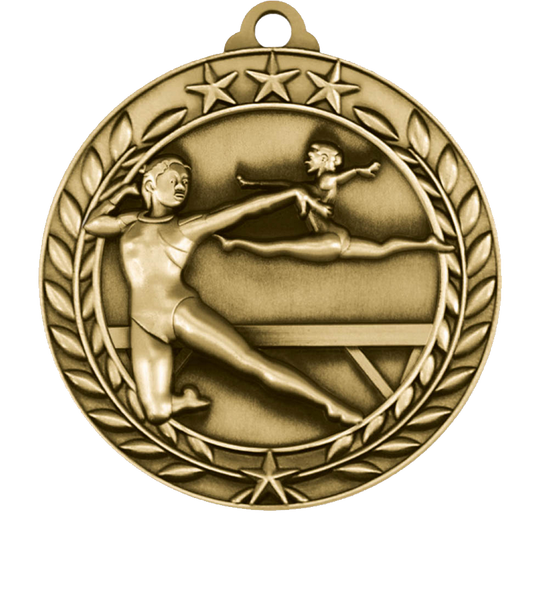 Small Star Wreath Female Gymnastics Medal