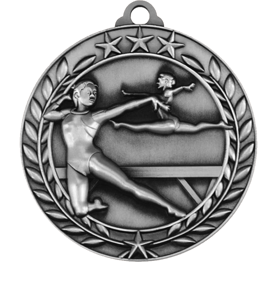 Silver Small Star Wreath Female Gymnastics Medal