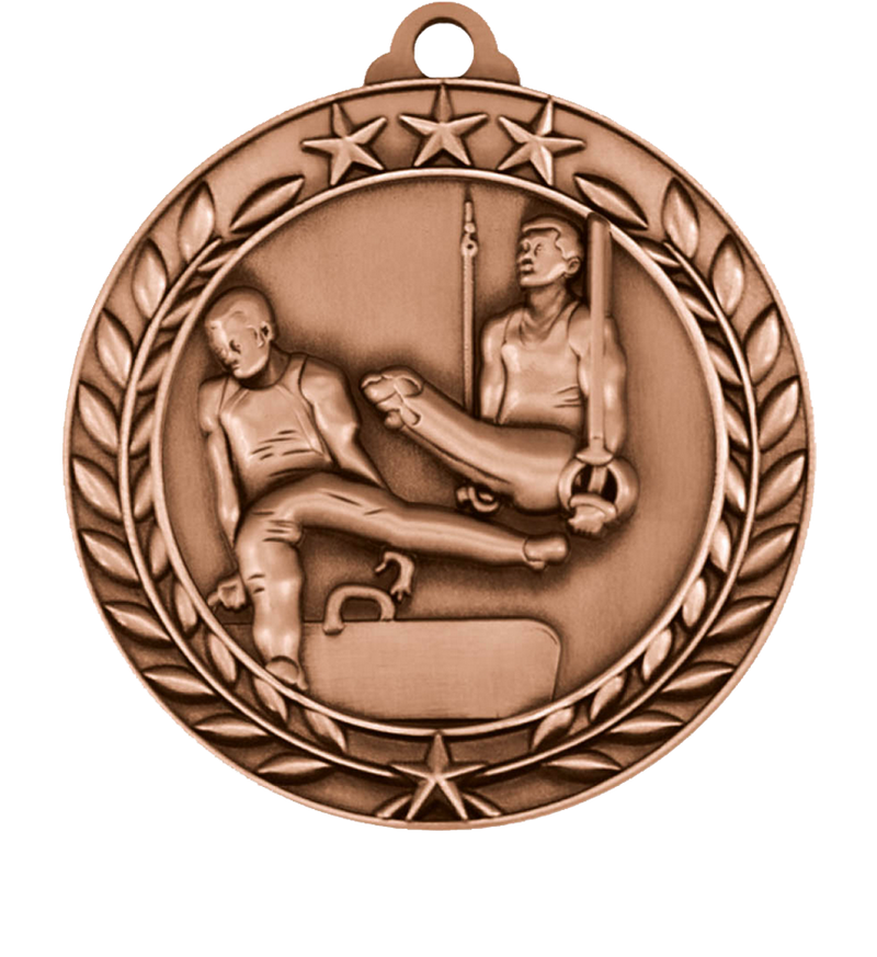 Bronze Small Star Wreath Male Gymnastics Medal