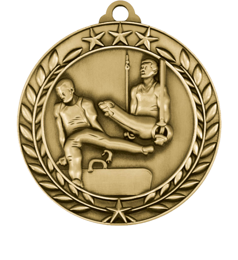 Gold Small Star Wreath Male Gymnastics Medal