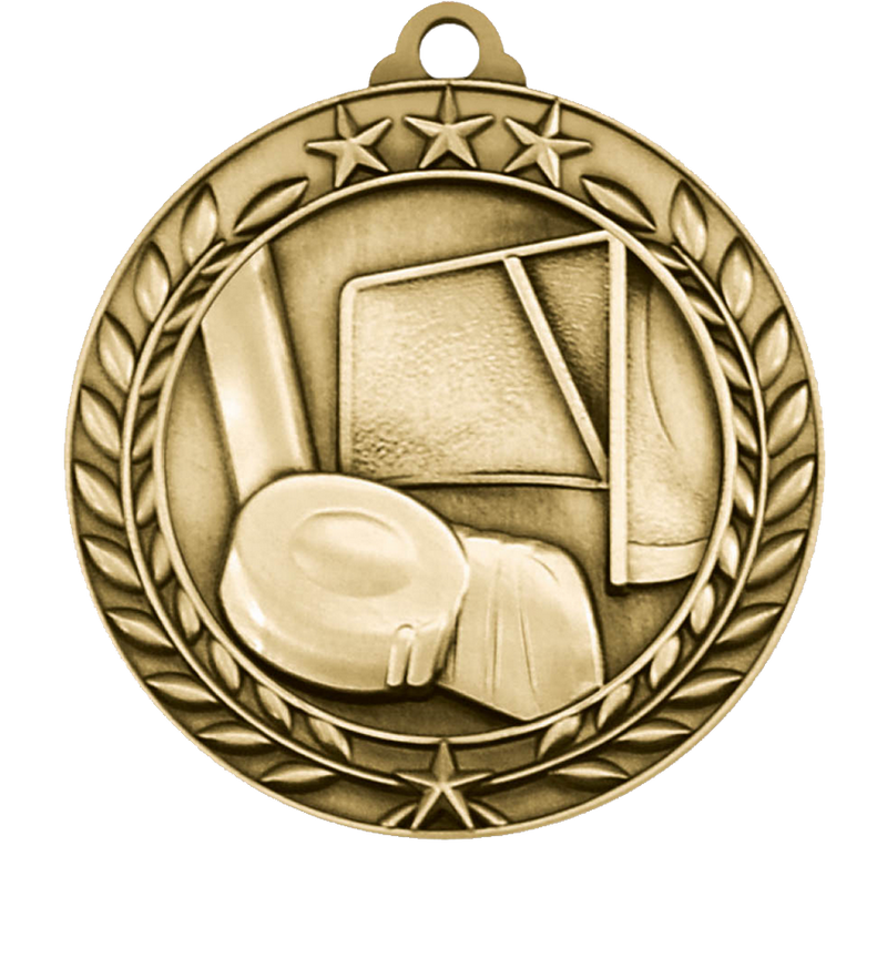 Gold Small Star Wreath Hockey Medal