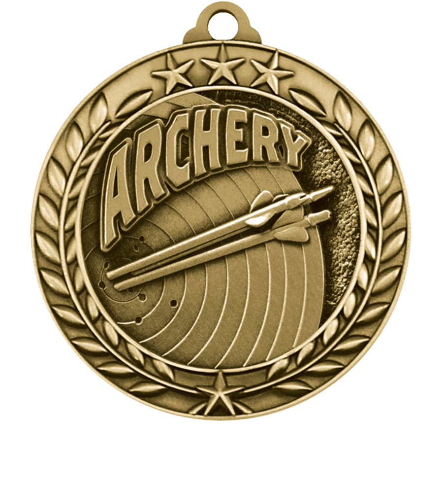 Gold Small Star Wreath Archery Medal