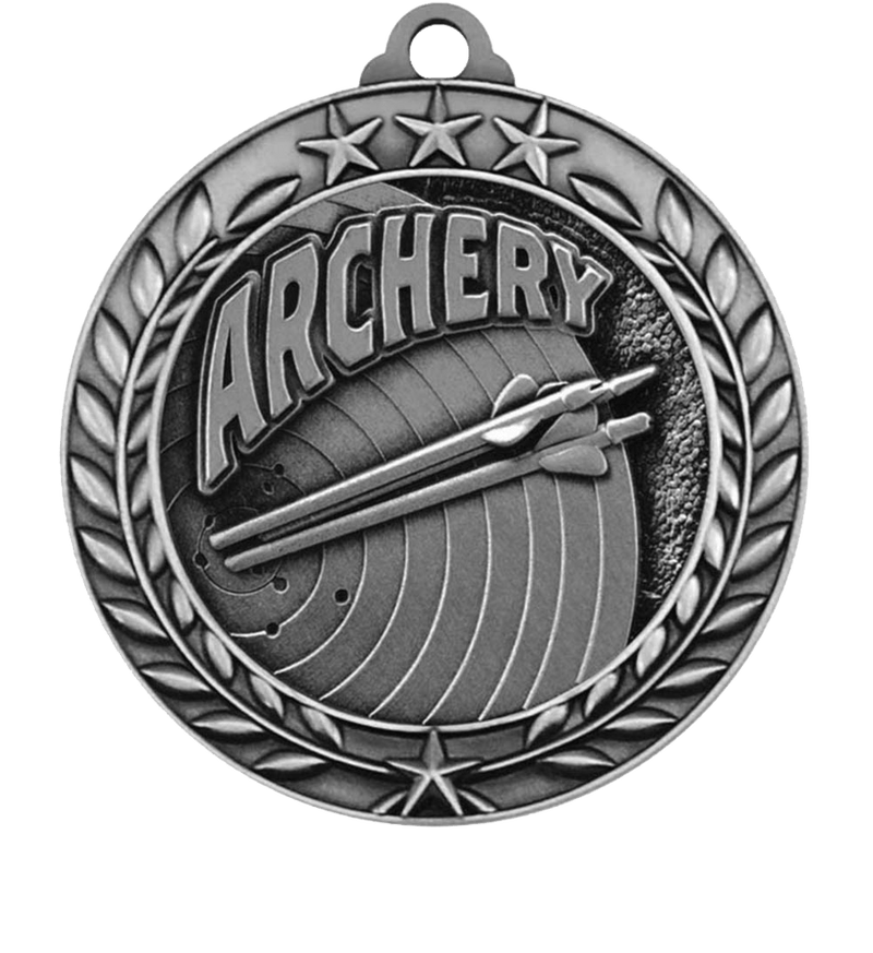 Silver Large Star Wreath Archery Medal
