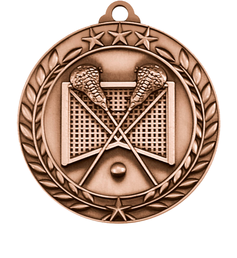 Bronze Large Star Wreath Lacrosse Medal