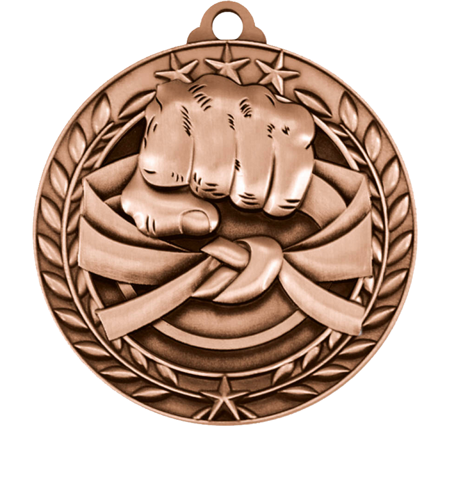 Bronze Small Star Wreath Martial Arts Medal