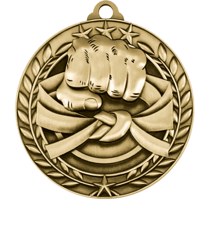 Gold Small Star Wreath Martial Arts Medal
