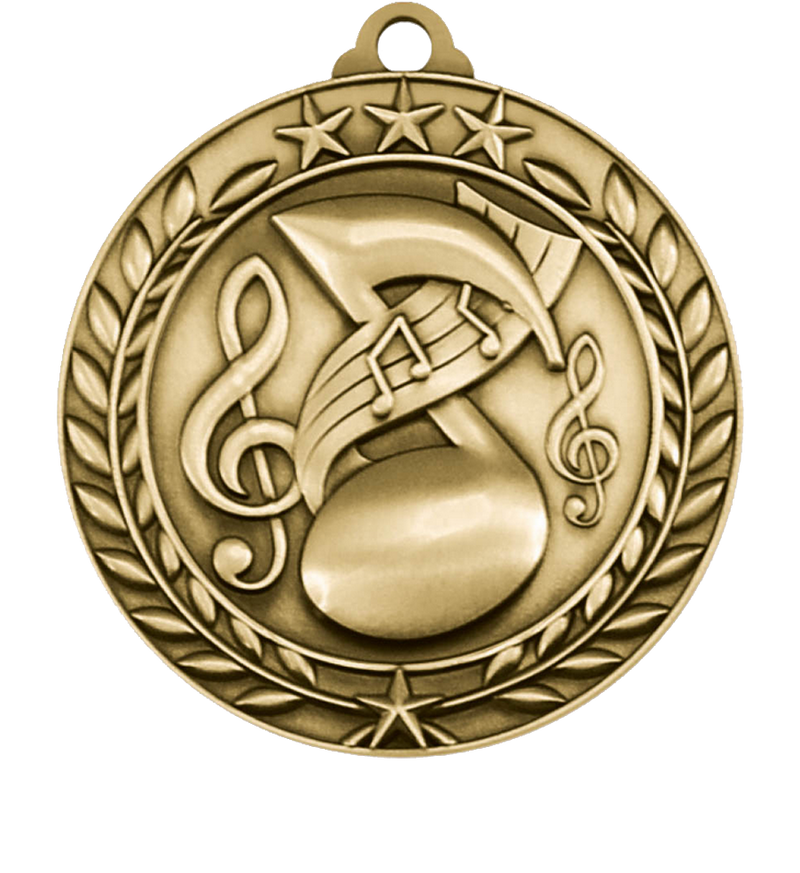 Gold Small Star Wreath Music Medal
