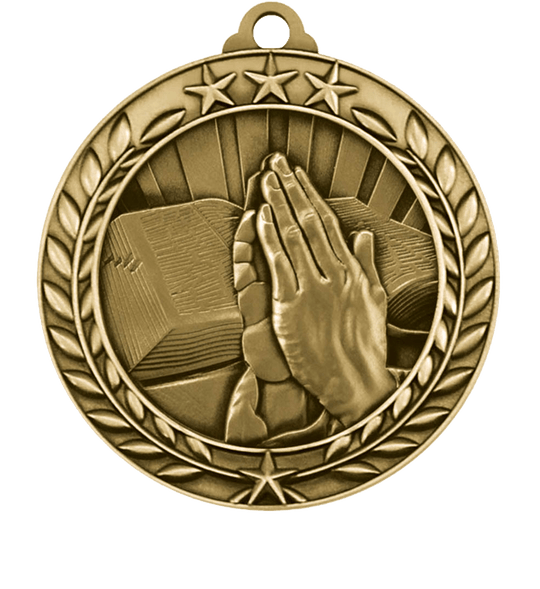 Large Star Wreath Religion Medal